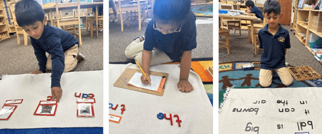 Kids learning with flash cards