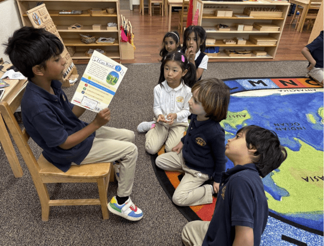 Kids reading to each other at school