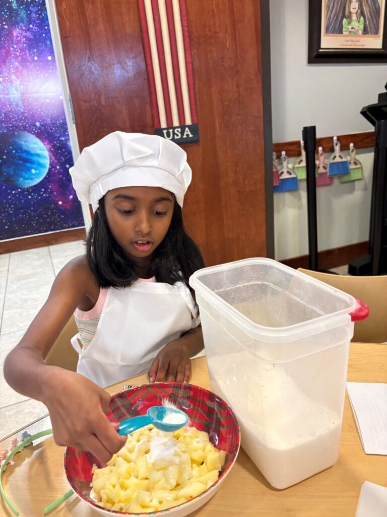kid measuring food